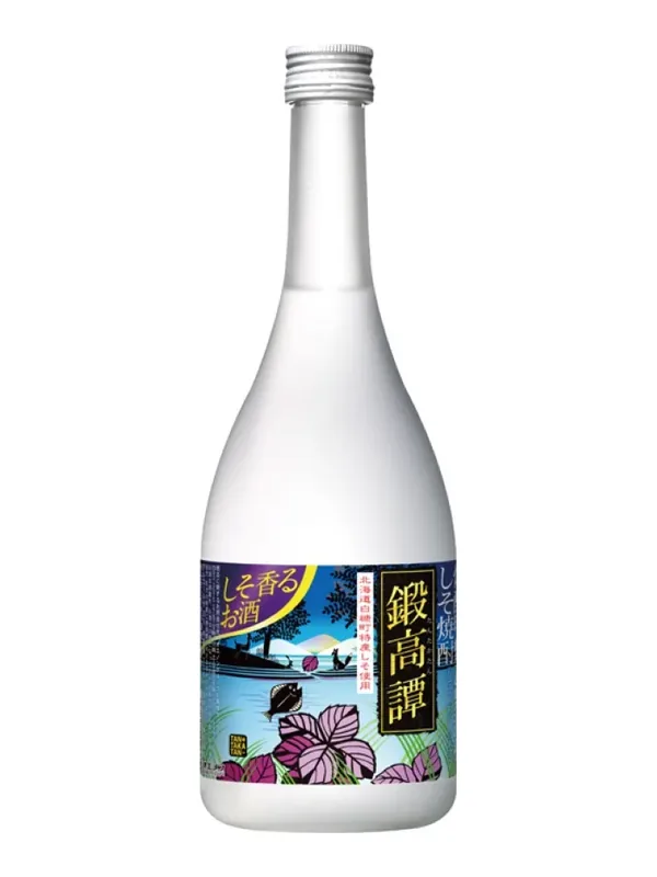 Bottle of Tantakatan red shiso shochu